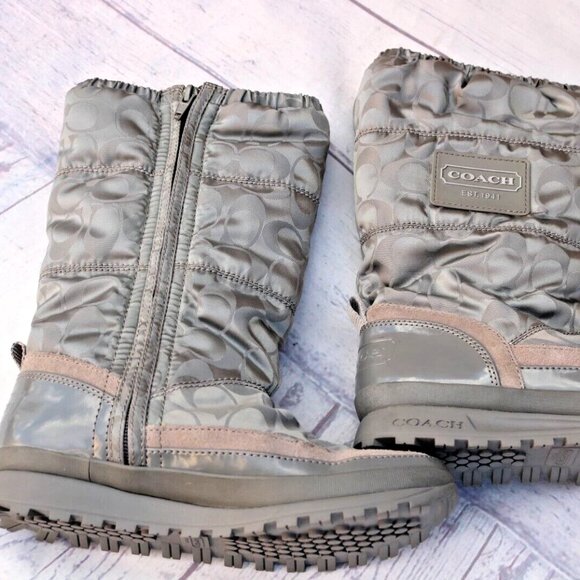 New Coach Demure Gray Nylon Boot Size Women’s 6 1/2 B - Picture 8 of 16